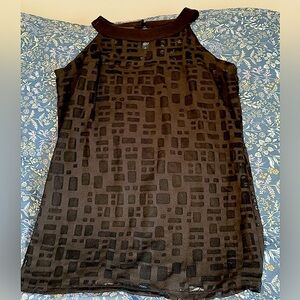 INC International Concepts Black Top, small, Sleeveless, geometric